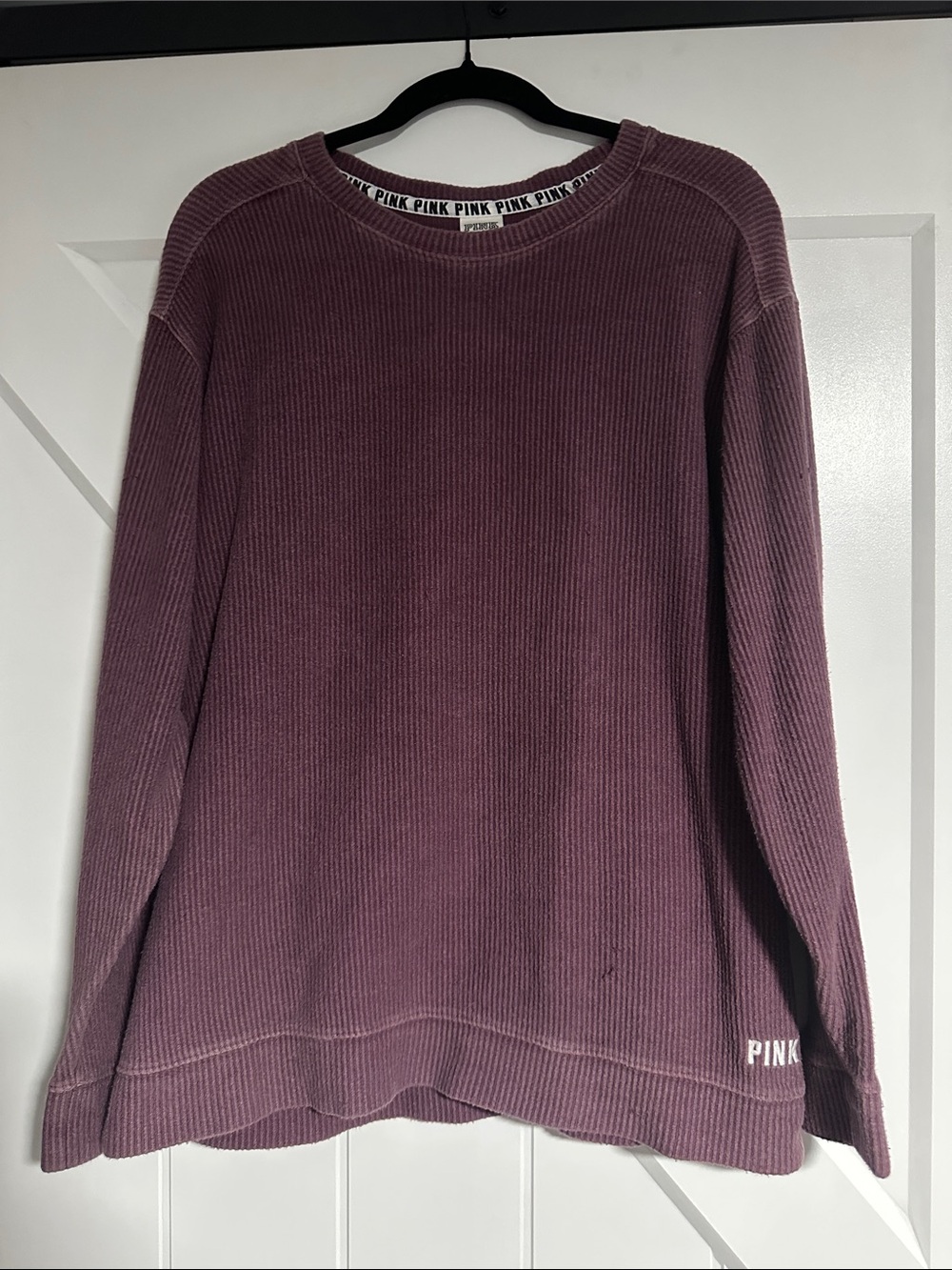 PINK Victoria's Secret Ribbed Crewneck Sweater - Mauve Plum